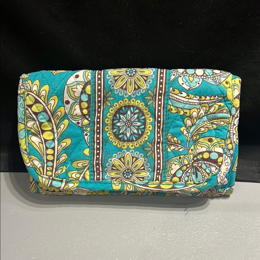Vera Bradley Trifold Cotton Wallet in Peacock Pattern